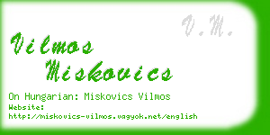 vilmos miskovics business card